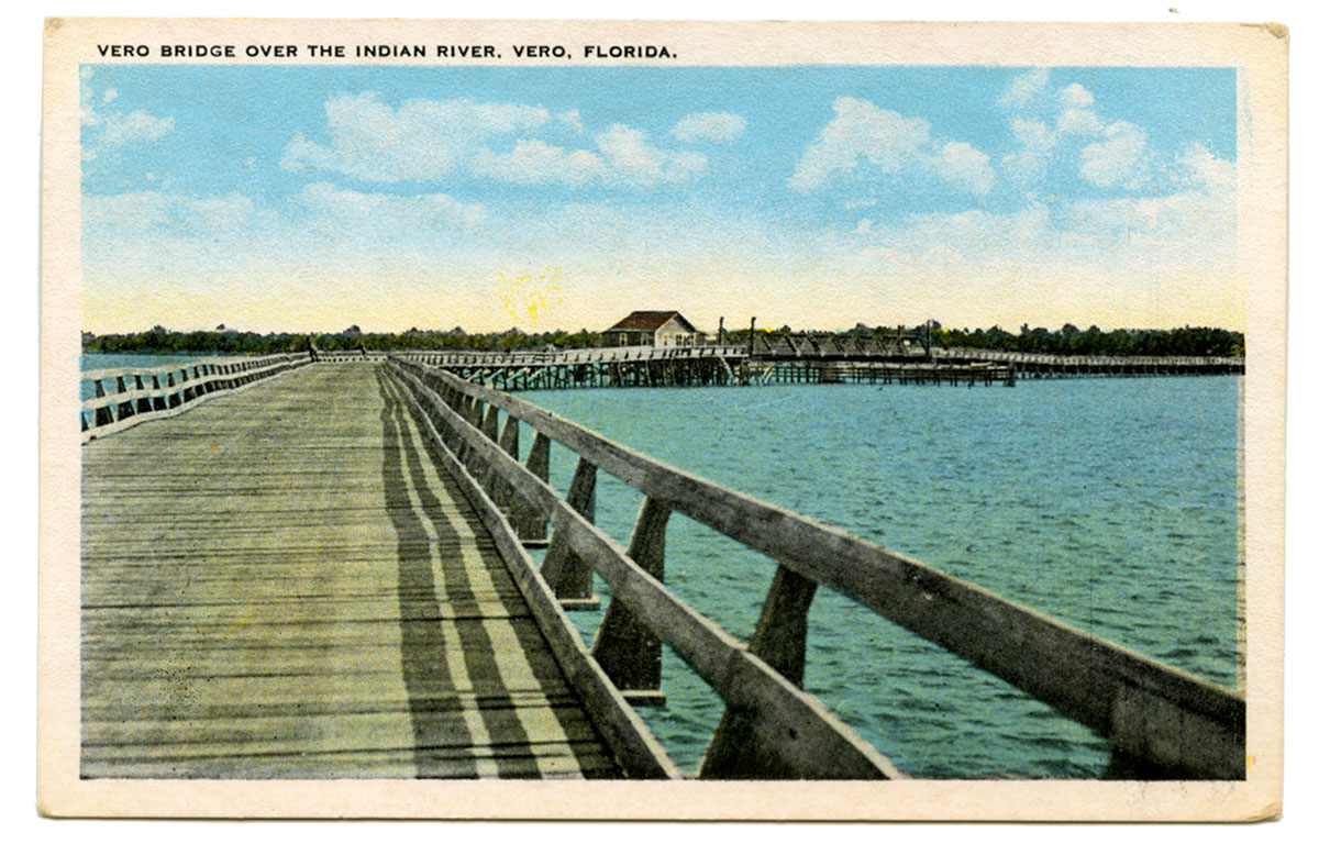 first wooden bridge to cross the Indian River