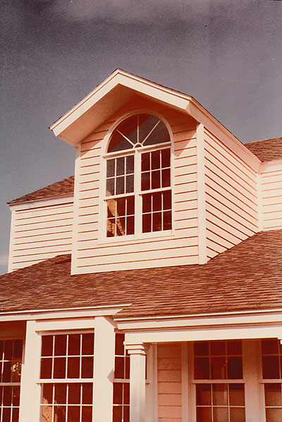second story, dormer windows