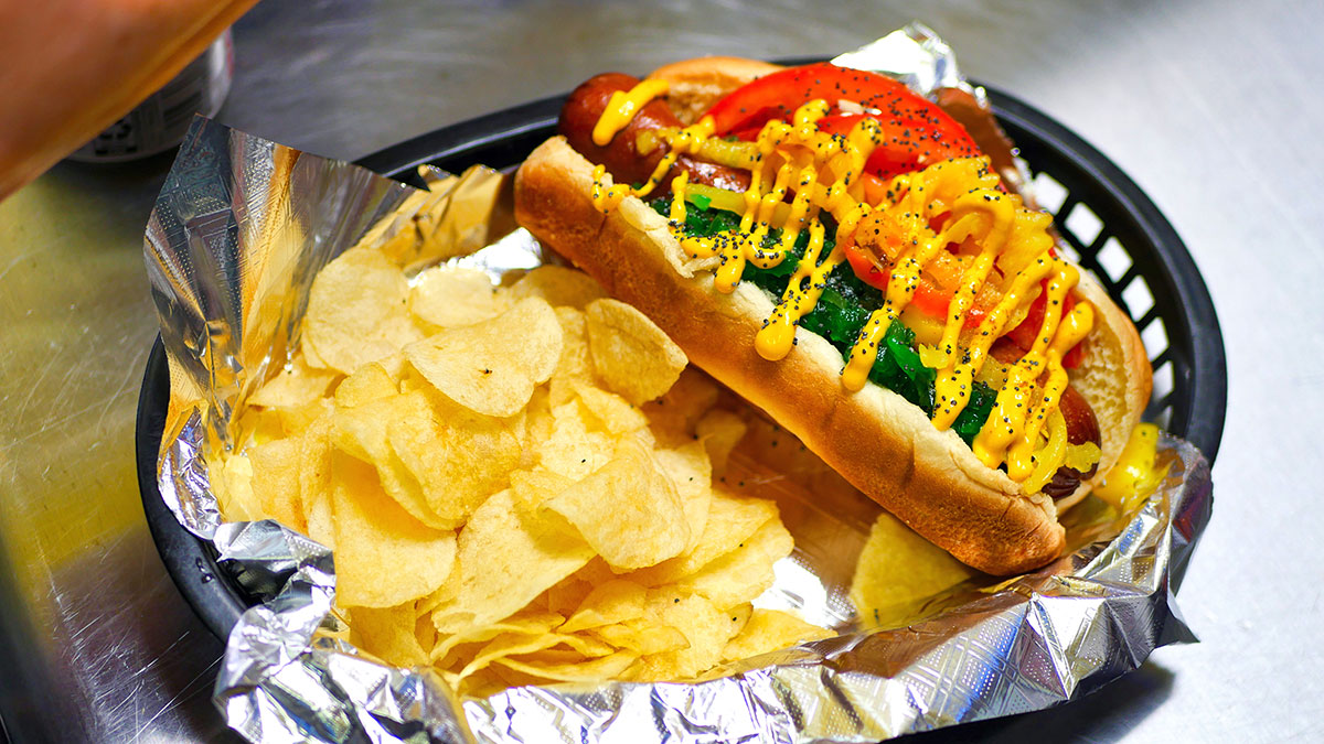 Chicago hot dog, which is called The Batman